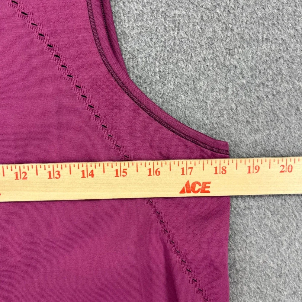 Athleta‎ Tank Top Womens Medium Purple Seamless Pointelle Split Back Activewear